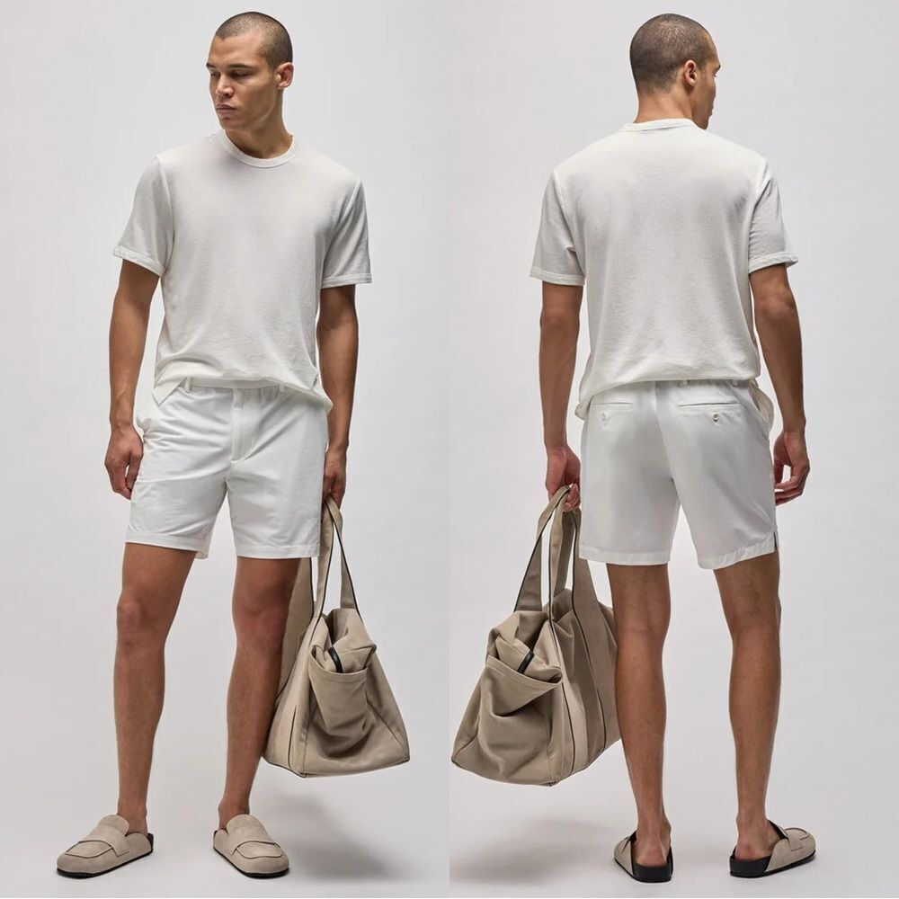 NWT JAMES PERSE White Cotton Golf shorts